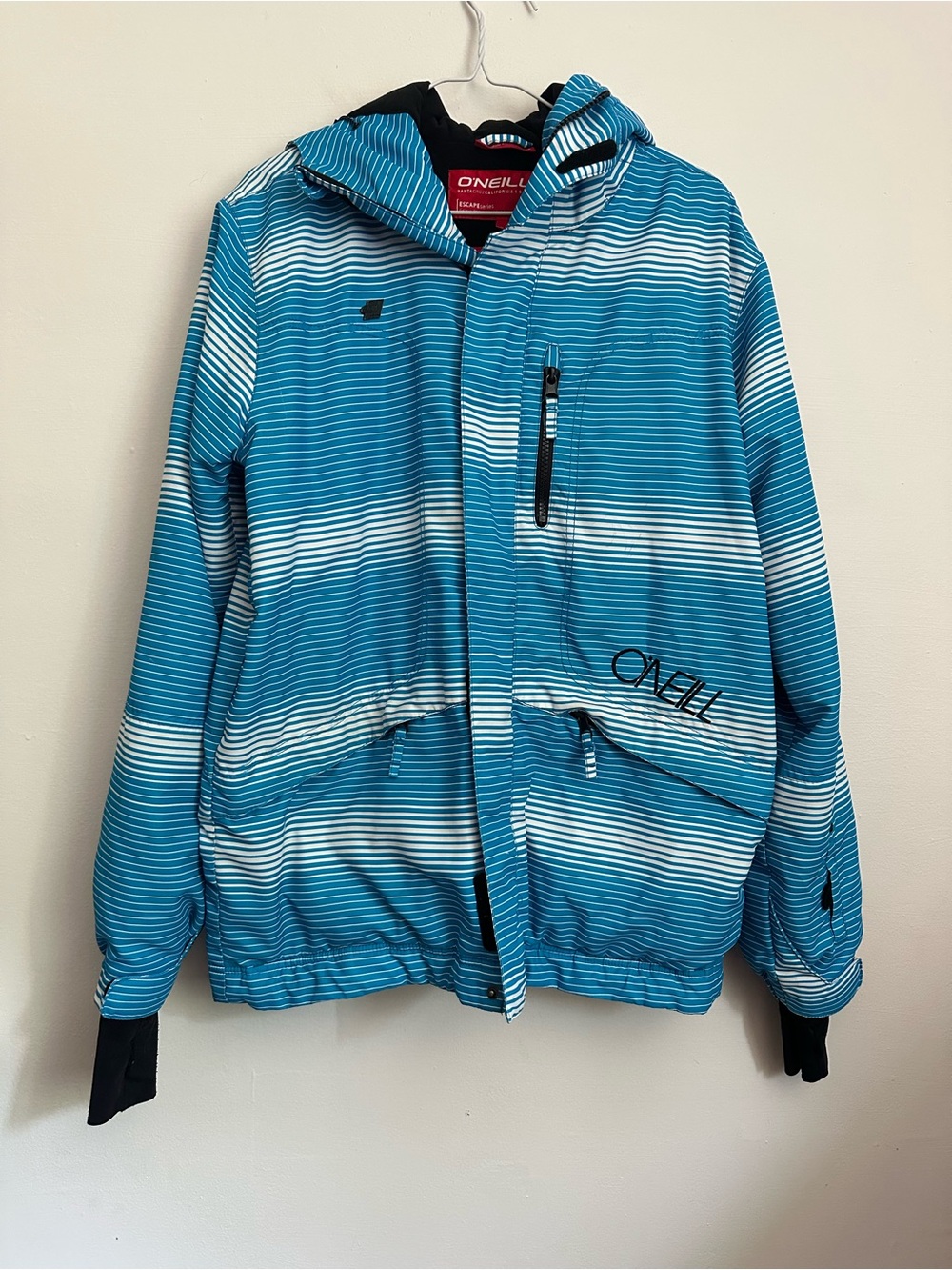 Blue & White Striped O’Neill Escape Series Snowboard Jacket
